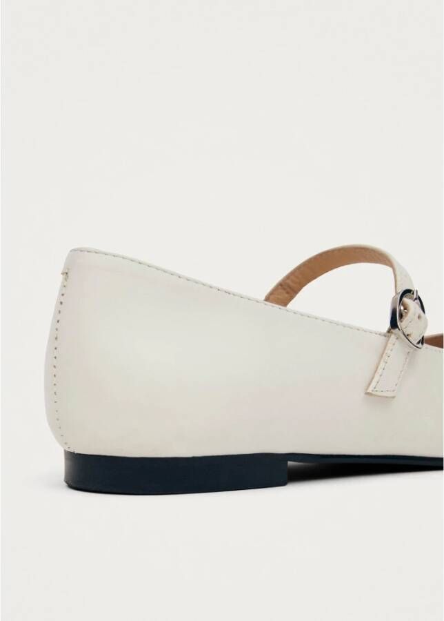 ALOHAS Musa Bicolor Leren Ballet Flats White Dames