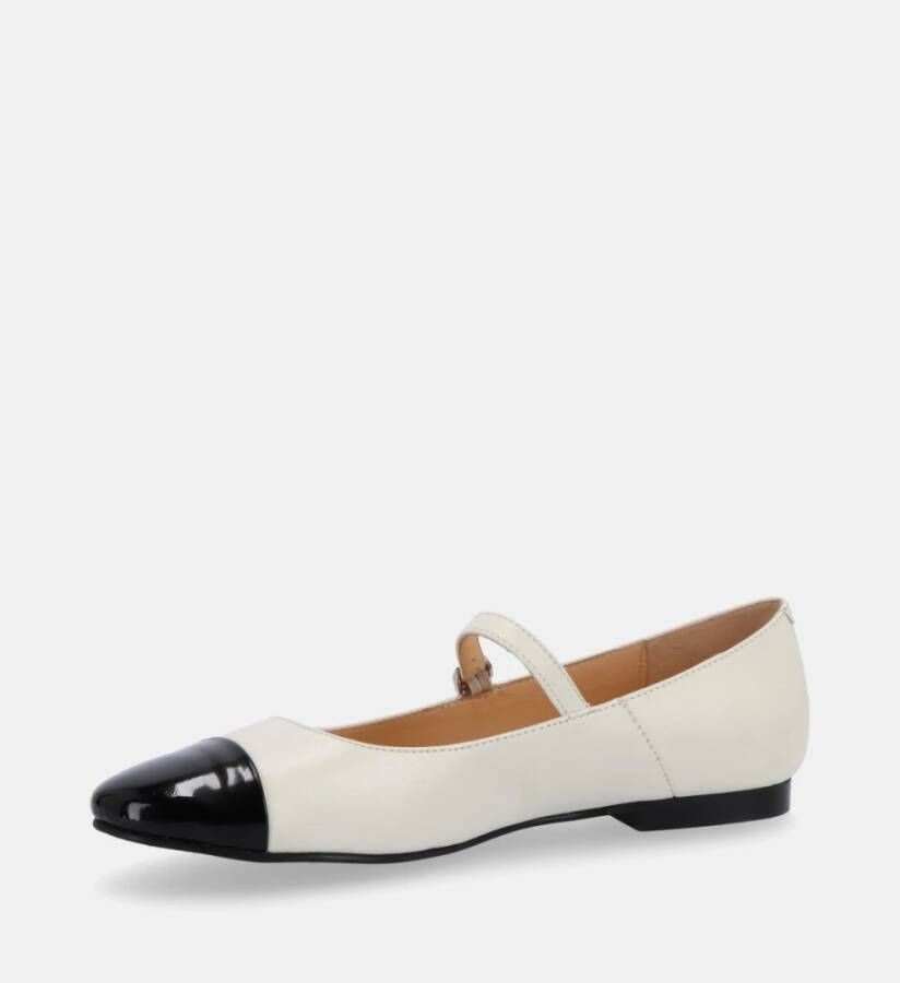 ALOHAS Musa Bicolor Leren Ballet Flats White Dames