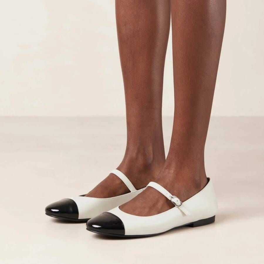 ALOHAS Musa Bicolor Zwart Room Lederen Ballet Flats White Dames