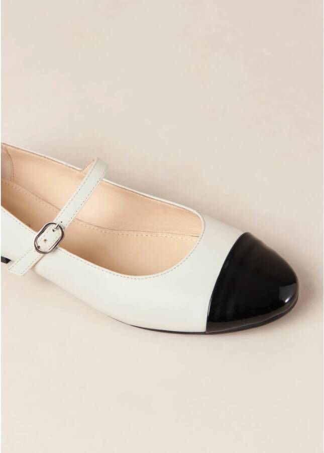 ALOHAS Musa Bicolor Zwart Room Lederen Ballet Flats White Dames