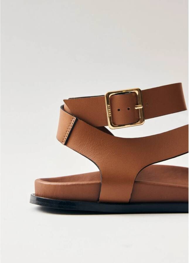 ALOHAS Myles Tan Leren Sandalen Brown Dames