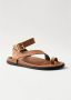 ALOHAS Myles Tan Leren Sandalen Brown Dames - Thumbnail 4