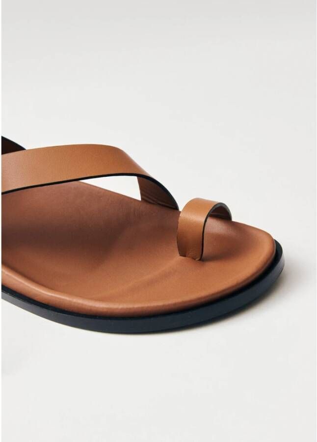 ALOHAS Myles Tan Leren Sandalen Brown Dames