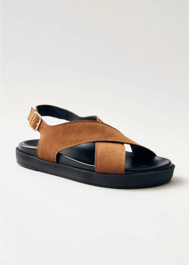 ALOHAS Nico Suede Bruin Leren Sandalen Brown Dames