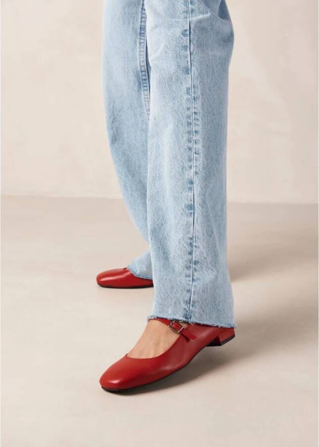 ALOHAS Por Do Sol Rode Leren Ballet Flats Red Dames