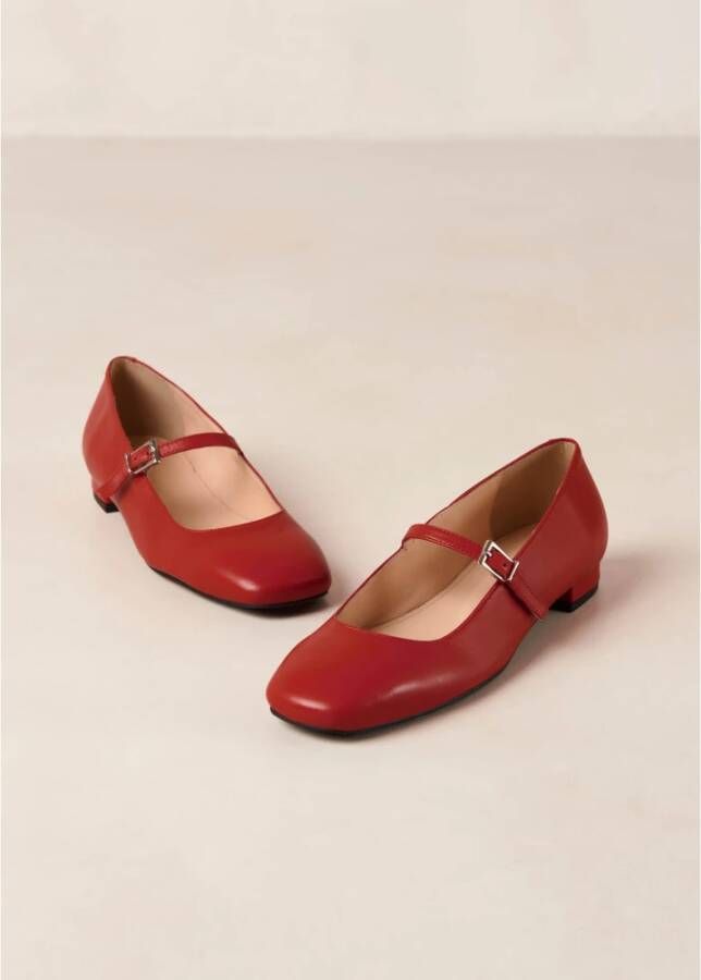 ALOHAS Por Do Sol Rode Leren Ballet Flats Red Dames