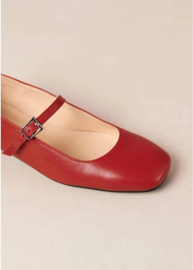 ALOHAS Por Do Sol Rode Leren Ballet Flats Red Dames