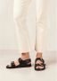 ALOHAS Zwarte leren sandalen Black Dames - Thumbnail 3