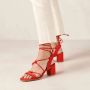 ALOHAS Sandalen met hoge hakken Oranje Dames - Thumbnail 3