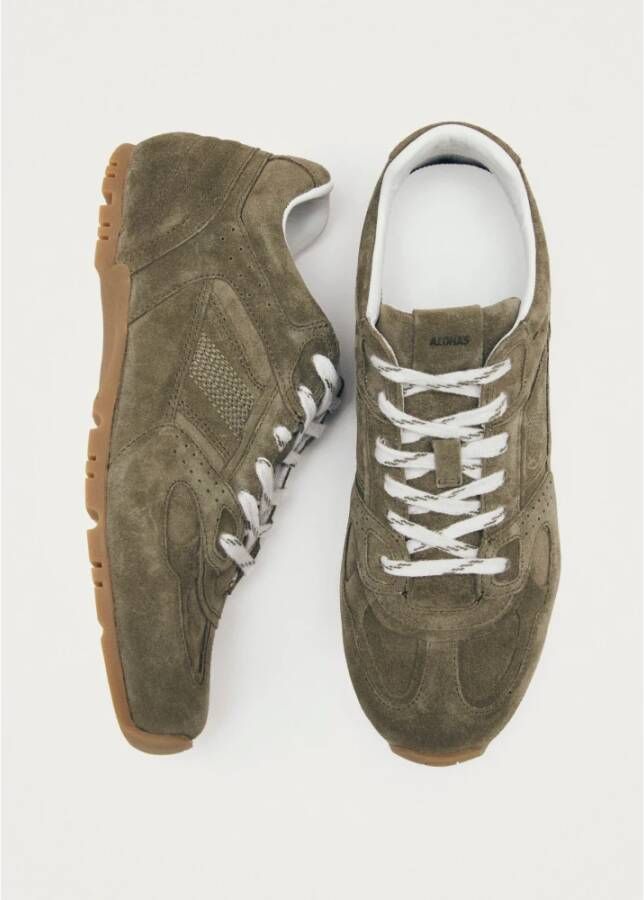 ALOHAS Tb.56 Suède Khaki Leren Sneakers Green Dames