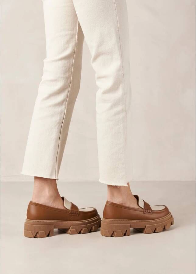 ALOHAS Trailblazer Bicolor Leren Loafers Brown Dames