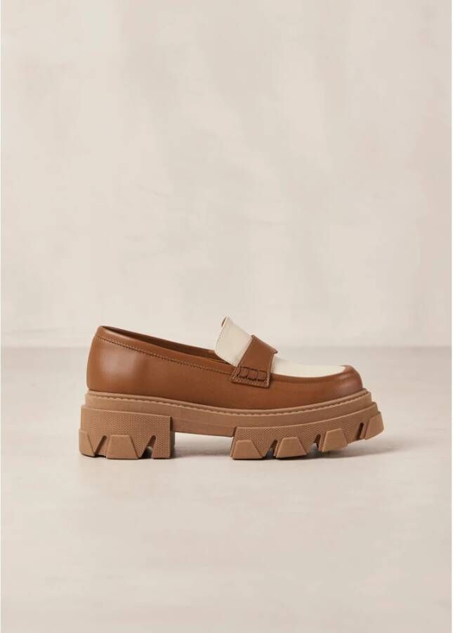 ALOHAS Trailblazer Bicolor Leren Loafers Brown Dames