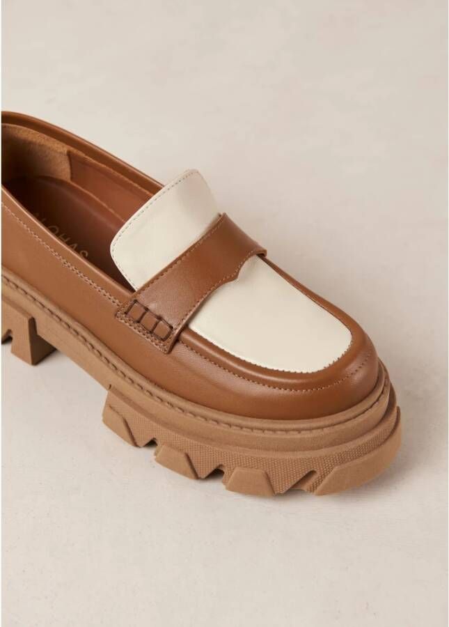 ALOHAS Trailblazer Bicolor Leren Loafers Brown Dames