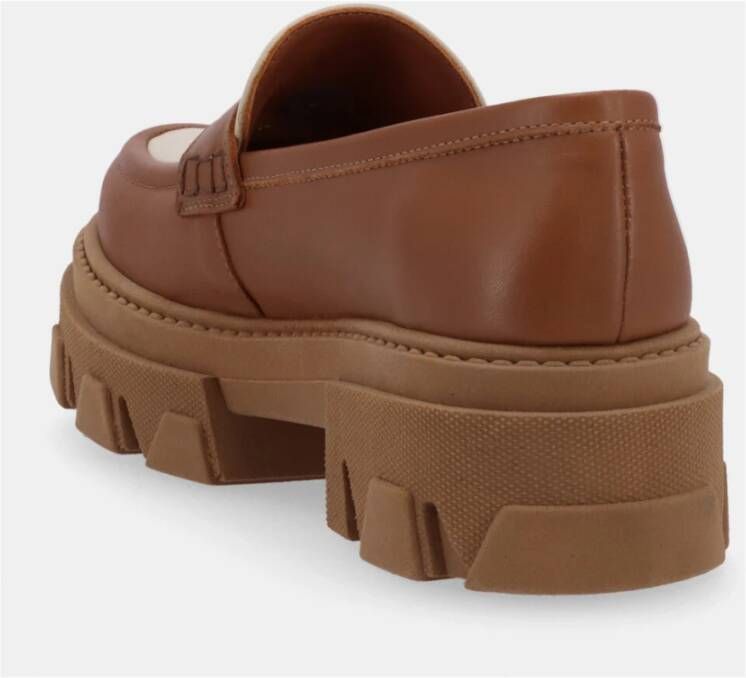 ALOHAS Trailblazer Bicolor Leren Loafers Brown Dames