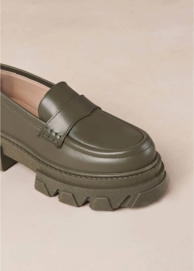 ALOHAS Trailblazer Groene Leren Loafers Green Dames