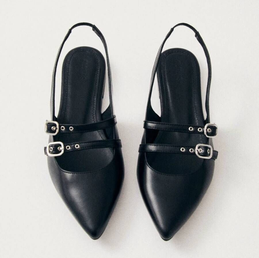 ALOHAS Wren Leren Ballet Flats Black Dames