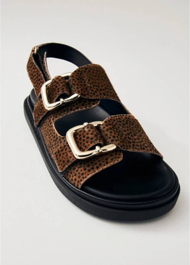 ALOHAS Zachte Tan Leren Sandalen Brown Dames