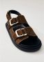 ALOHAS Zachte Tan Leren Sandalen Brown Dames - Thumbnail 5