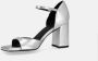 ALOHAS Zilveren Leren Sandalen met Glans Gray Dames - Thumbnail 9