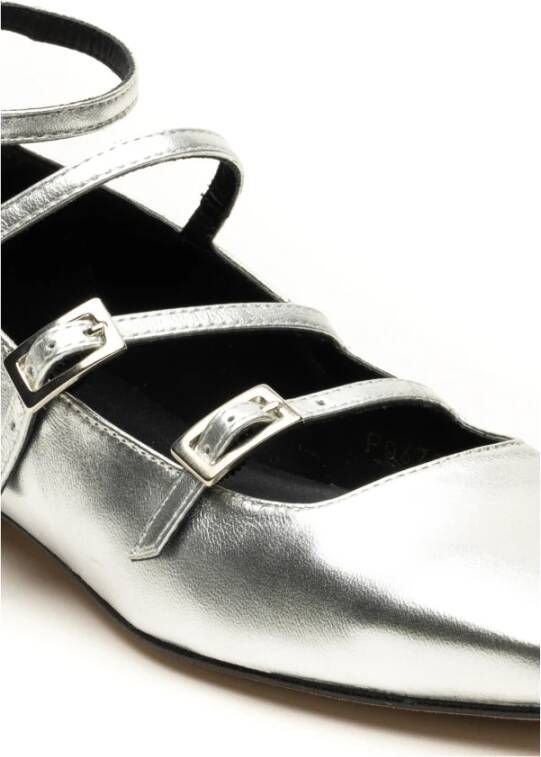 ALOHAS Zilveren Shimmer Ballet Platte Schoenen Gray Dames