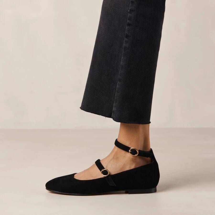 ALOHAS Zwart Suède Ballet Flats Black Dames