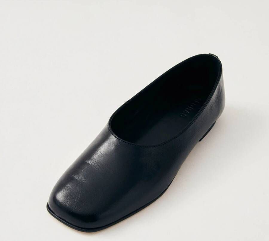 ALOHAS Zwarte leren balletflats Black Dames