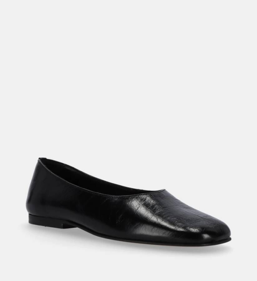 ALOHAS Zwarte leren balletflats Black Dames