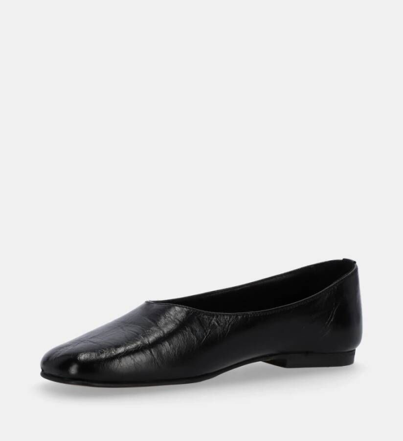 ALOHAS Zwarte leren balletflats Black Dames