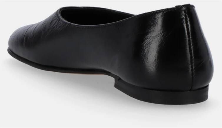 ALOHAS Zwarte leren balletflats Black Dames