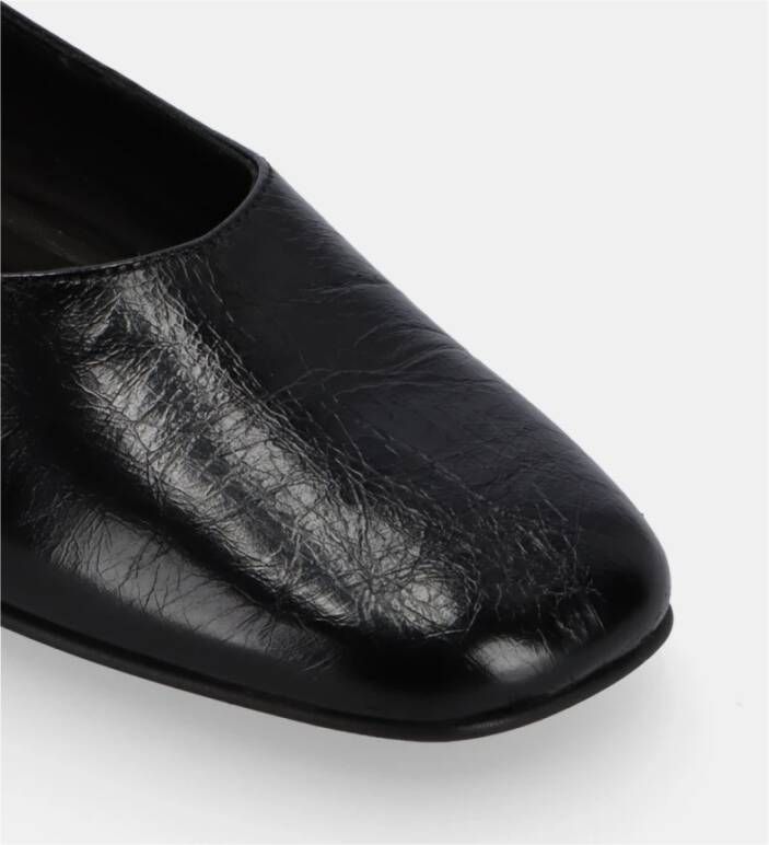 ALOHAS Zwarte leren balletflats Black Dames