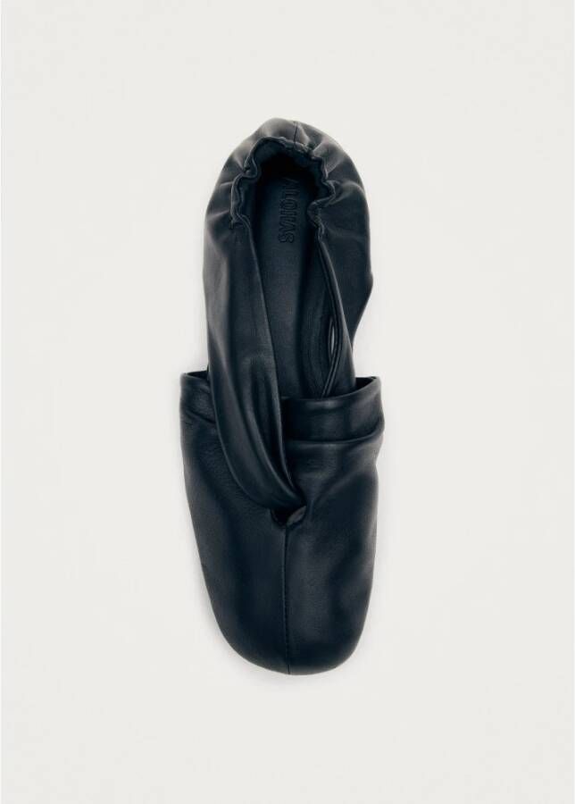 ALOHAS Zwarte leren balletflats Black Dames