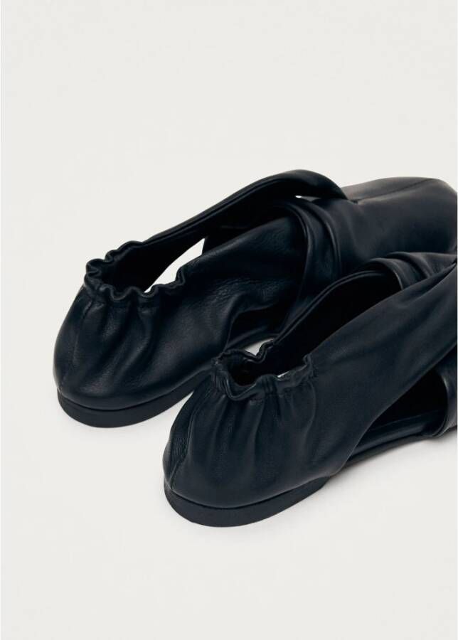 ALOHAS Zwarte leren balletflats Black Dames