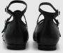 ALOHAS Zwarte leren band ballerina schoenen Black Dames - Thumbnail 11