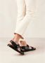 ALOHAS Zwarte leren sandalen Black Dames - Thumbnail 8