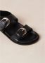 ALOHAS Zwarte leren sandalen Black Dames - Thumbnail 12