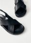 ALOHAS Zwarte leren sandalen Black Dames - Thumbnail 4