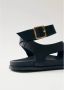 ALOHAS Zwarte leren sandalen Black Dames - Thumbnail 5