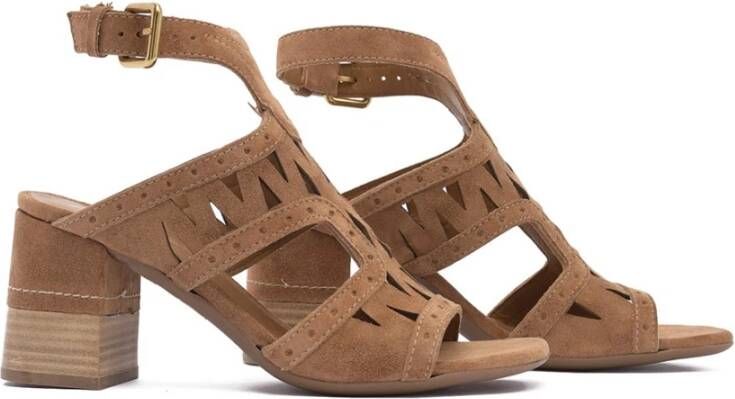 Alpe Casual Camel Suède Dames Sandalen Brown Dames