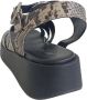 Alpe Casual Zwarte Leren Dames Sandalen Multicolor Dames - Thumbnail 3