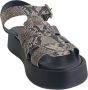 Alpe Casual Zwarte Leren Dames Sandalen Multicolor Dames - Thumbnail 4