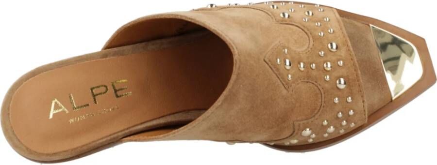 Alpe Heeled Mules Brown Dames