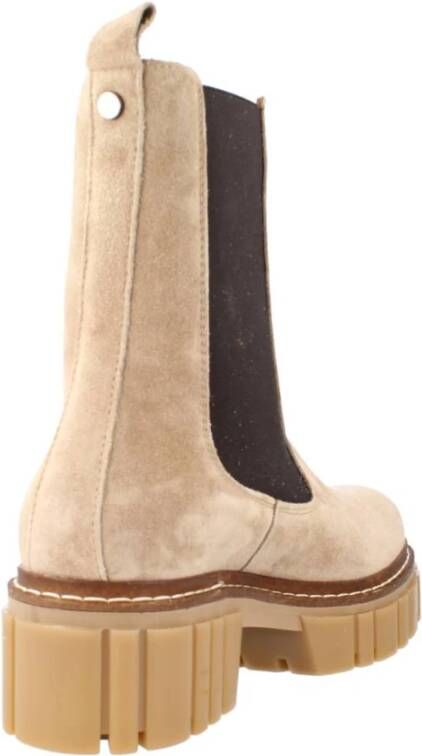 Alpe Klassieke Chelsea Boots met zijpanelen Beige Dames