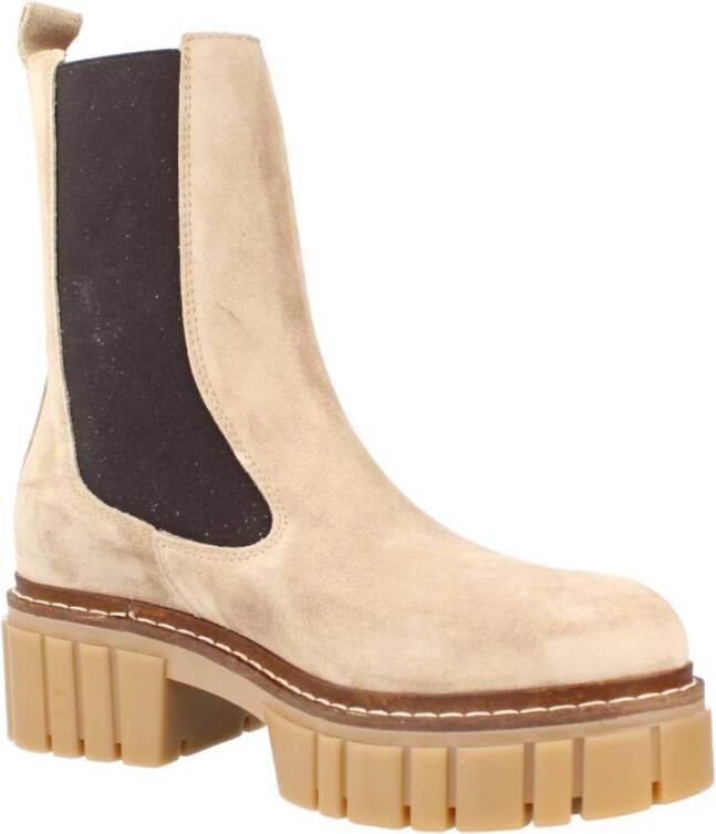 Alpe Klassieke Chelsea Boots met zijpanelen Beige Dames