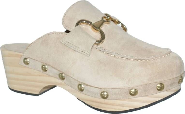 Alpe Klassieke Mini Platform Schoenen Beige Dames