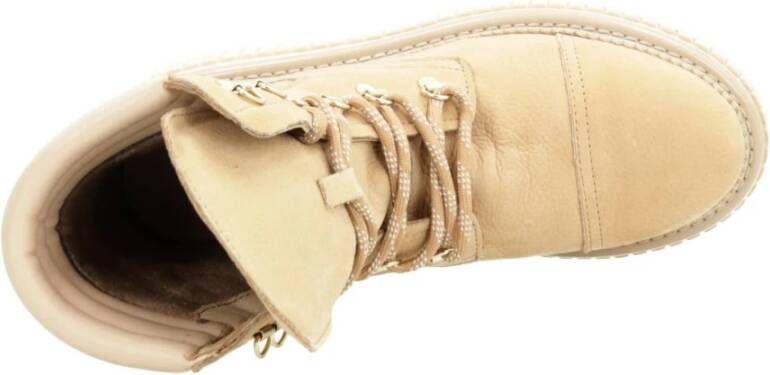 Alpe Stijlvolle Lace-up Laarzen voor Kinderen Beige Dames