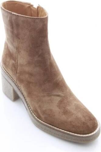 Alpe Suede Bruin Enkellaarsje met Rits Brown Dames