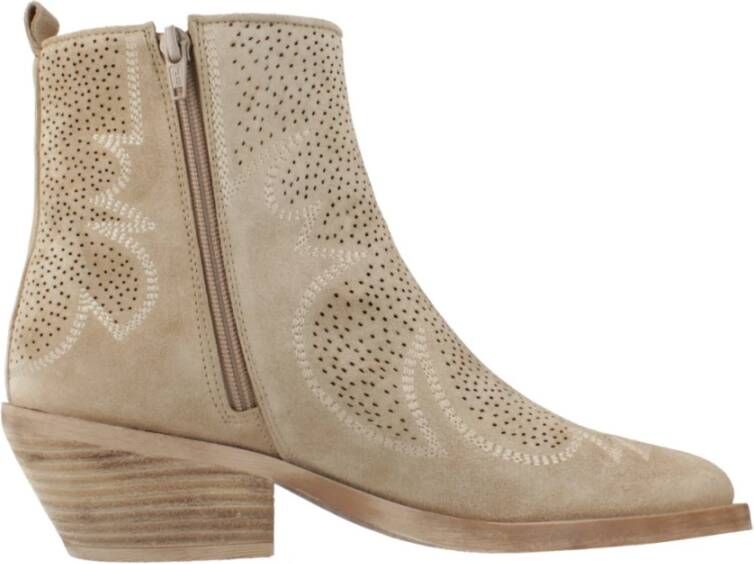 Alpe Western Style Cowboy Boots Beige Dames