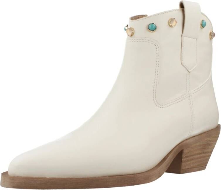 Alpe Western Style Cowboy Boots White Dames