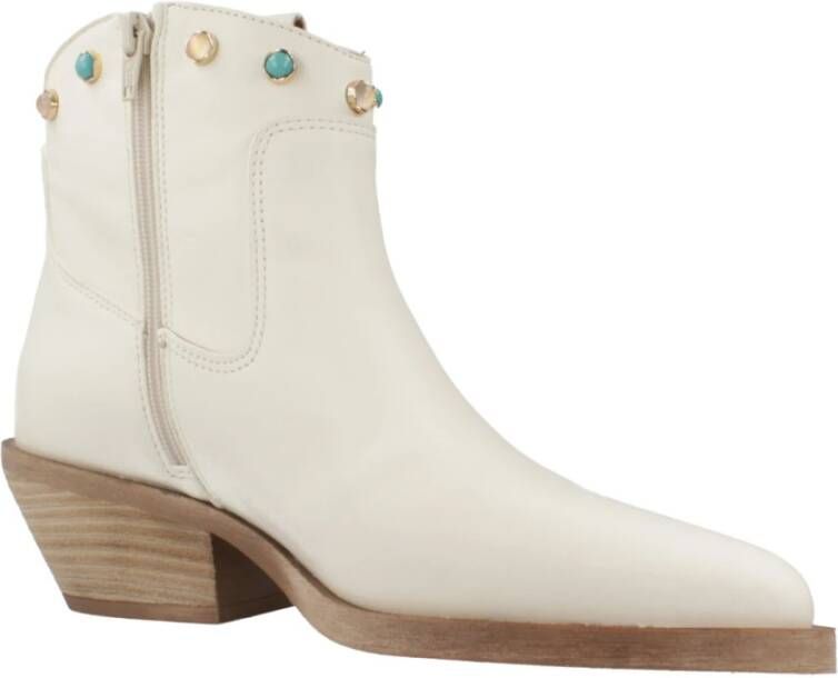 Alpe Western Style Cowboy Boots White Dames