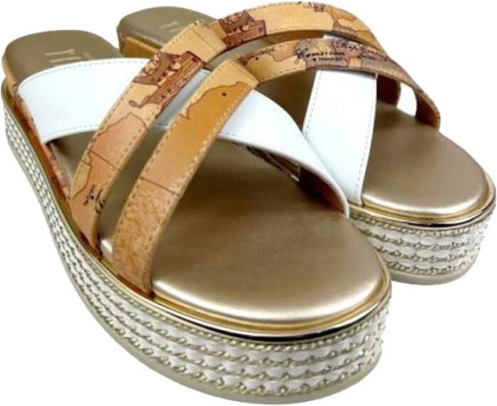 Alviero Martini 1a Classe Beige Sandalen Elegant Hedendaags Ontwerp Multicolor Dames